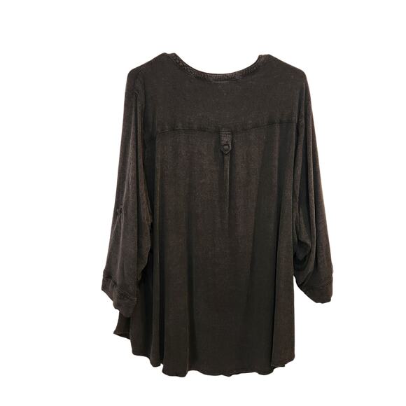 Torrid Harper Rayon Slub Pullover 3/4 Sleeve Blouse Casual Top Black Size 3X - Picture 3 of 11